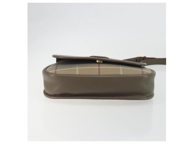 Borsa a tracolla Burberrys Nova Check Canvas Beige Tono Oro Auth BA14931A - vista 5
