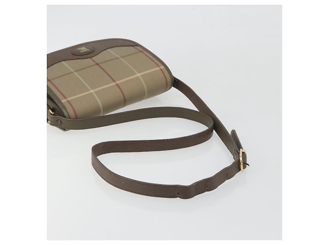 Borsa a tracolla Burberrys Nova Check Canvas Beige Tono Oro Auth BA14931A - vista 7