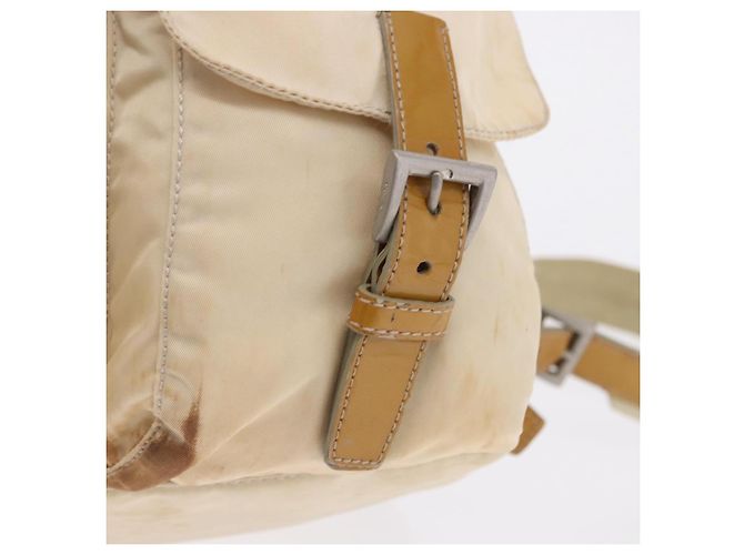 Zaino PRADA Nylon Beige Silver Auth 195170 Argento - vista 23