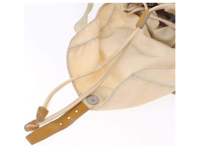Zaino PRADA Nylon Beige Silver Auth 195170 Argento - vista 24