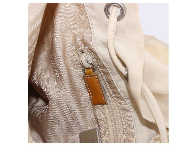 Zaino PRADA Nylon Beige Silver Auth 195170 Argento - vista 28