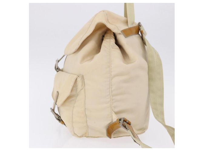 Zaino PRADA Nylon Beige Silver Auth 195170 Argento - vista 3