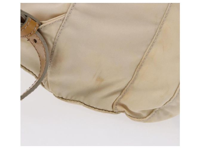 Zaino PRADA Nylon Beige Silver Auth 195170 Argento - vista 5