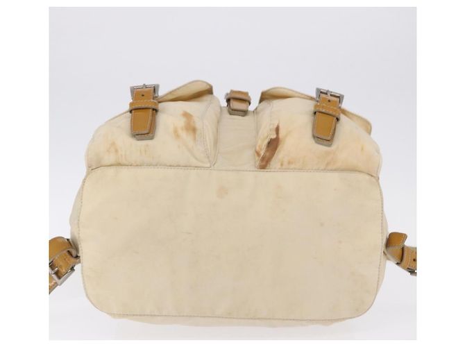 Zaino PRADA Nylon Beige Silver Auth 195170 Argento - vista 6