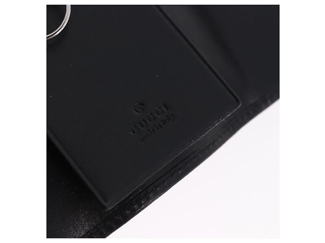 GUCCI Interlocking Key Case Leather Black Silver 115225 Auth am12352V Silvery - view 18