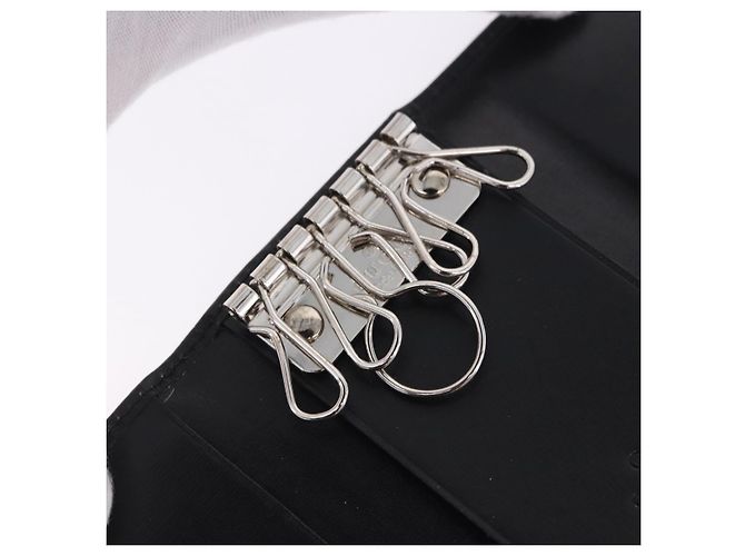 GUCCI Interlocking Key Case Leather Black Silver 115225 Auth am12352V Silvery - view 19