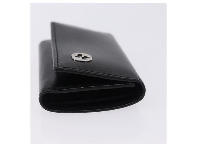 GUCCI Interlocking Key Case Leather Black Silver 115225 Auth am12352V Silvery - view 3