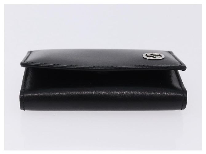 GUCCI Interlocking Key Case Leather Black Silver 115225 Auth am12352V Silvery - view 6
