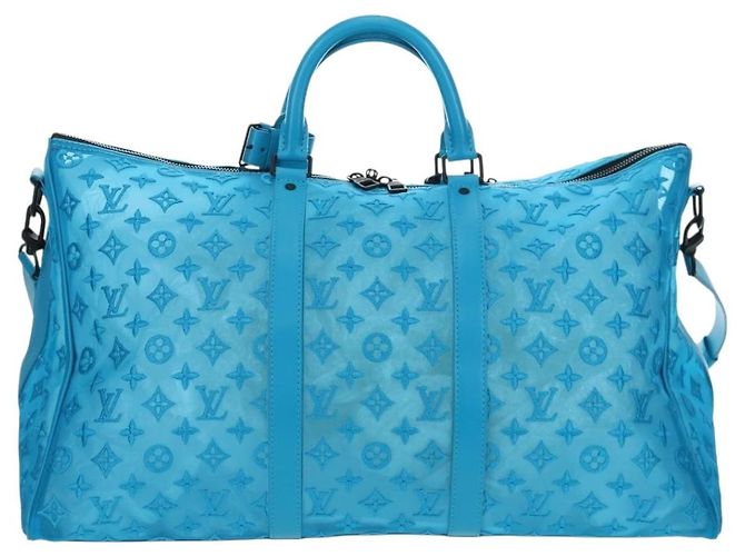 LOUIS VUITTON Monogram Mesh Keepall Triangle 50 Turquoise M45048 Auth 195543SAM Turchese - vista 2