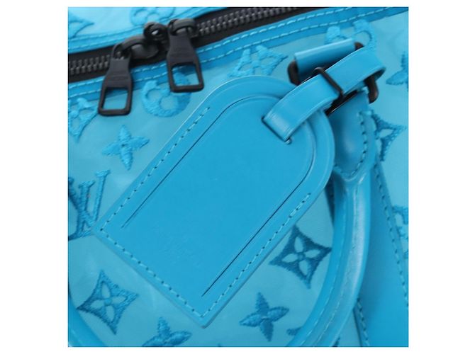 LOUIS VUITTON Monogram Mesh Keepall Triangle 50 Turquoise M45048 Auth 195543SAM Turchese - vista 22