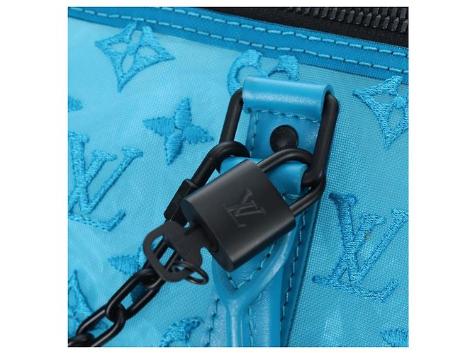 LOUIS VUITTON Monogram Mesh Keepall Triangle 50 Turquoise M45048 Auth 195543SAM Turchese - vista 24