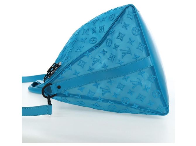 LOUIS VUITTON Monogram Mesh Keepall Triangle 50 Turquoise M45048 Auth 195543SAM Turchese - vista 3
