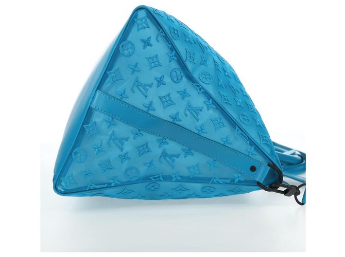 LOUIS VUITTON Monogram Mesh Keepall Triangle 50 Turquoise M45048 Auth 195543SAM Turchese - vista 4