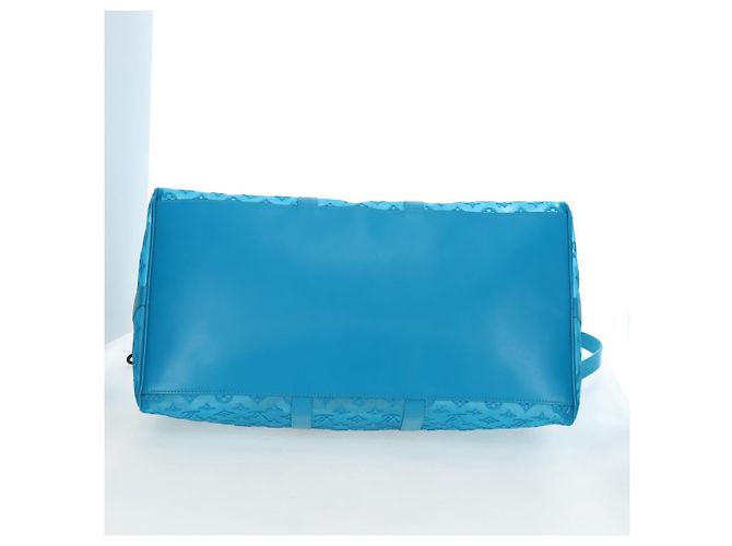 LOUIS VUITTON Monogram Mesh Keepall Triangle 50 Turquoise M45048 Auth 195543SAM Turchese - vista 5