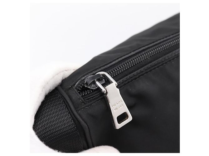 Borsa a tracolla PRADA Nylon Black Silver Auth am12283V Nero Argento - vista 10