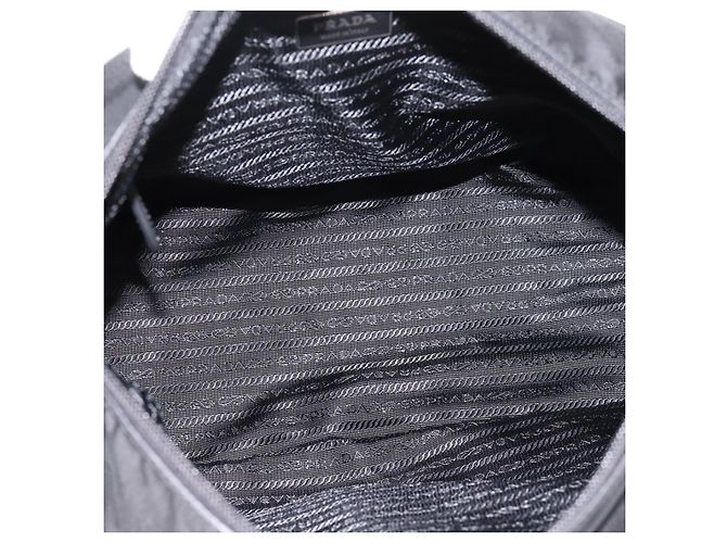 Borsa a tracolla PRADA Nylon Black Silver Auth am12283V Nero Argento - vista 11