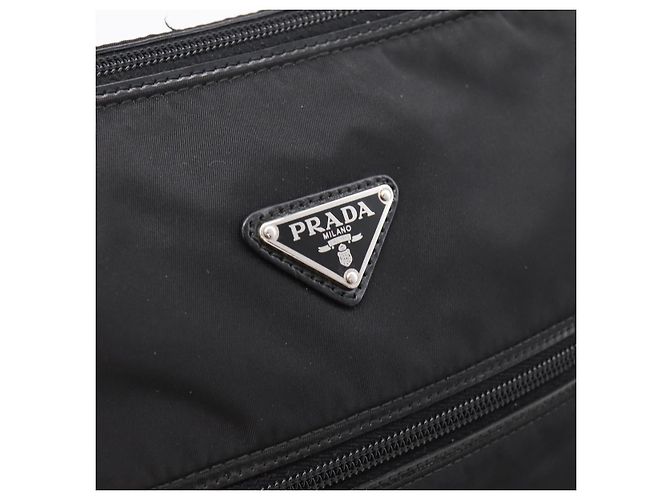 Borsa a tracolla PRADA Nylon Black Silver Auth am12283V Nero Argento - vista 18
