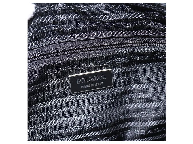 Borsa a tracolla PRADA Nylon Black Silver Auth am12283V Nero Argento - vista 19