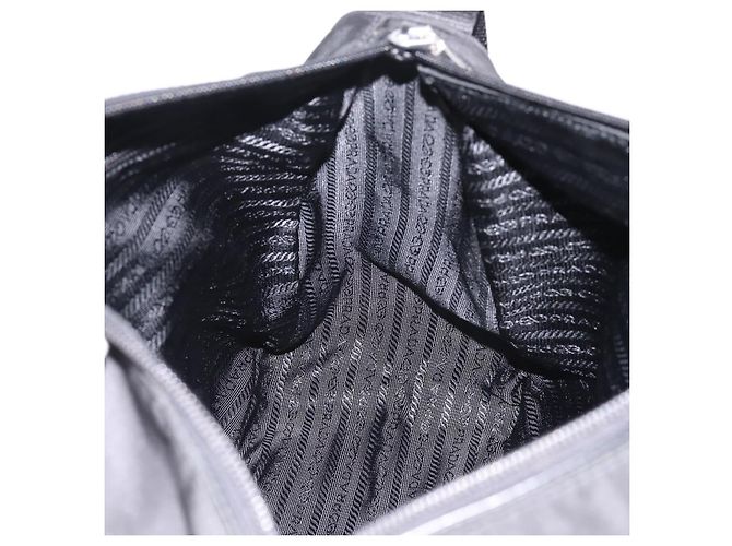 Borsa a tracolla PRADA Nylon Black Silver Auth am12283V Nero Argento - vista 20