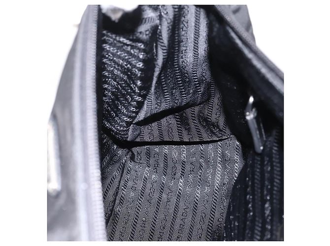 Borsa a tracolla PRADA Nylon Black Silver Auth am12283V Nero Argento - vista 21