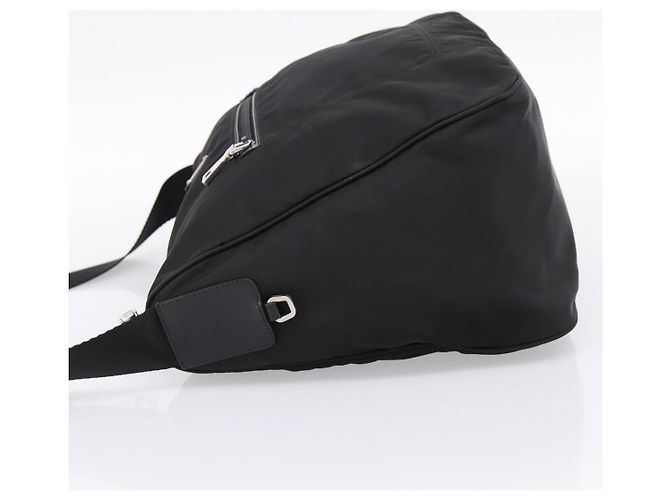 Borsa a tracolla PRADA Nylon Black Silver Auth am12283V Nero Argento - vista 3
