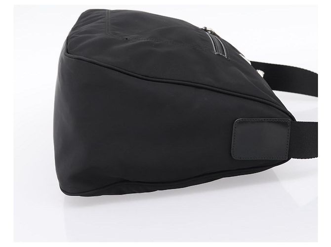 Borsa a tracolla PRADA Nylon Black Silver Auth am12283V Nero Argento - vista 4