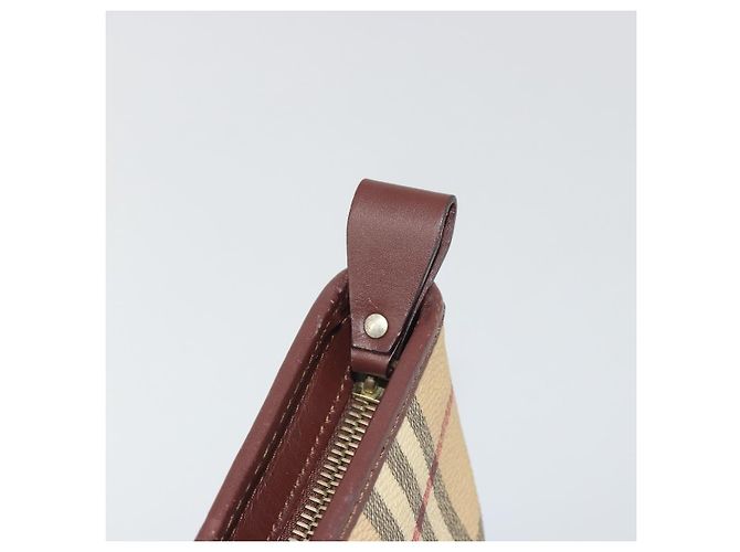 Borsa Tote BURBERRY Nova Check PVC Leather Beige Brown Auth 198649A Marrone - vista 10