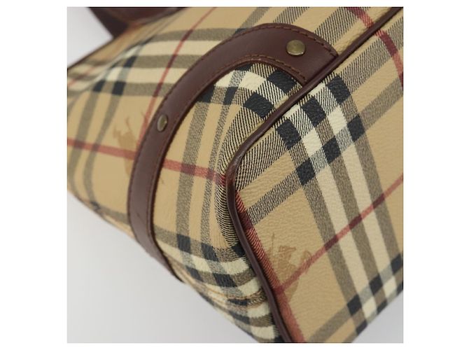 Borsa Tote BURBERRY Nova Check PVC Leather Beige Brown Auth 198649A Marrone - vista 14