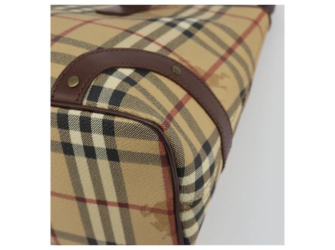 Borsa Tote BURBERRY Nova Check PVC Leather Beige Brown Auth 198649A Marrone - vista 15