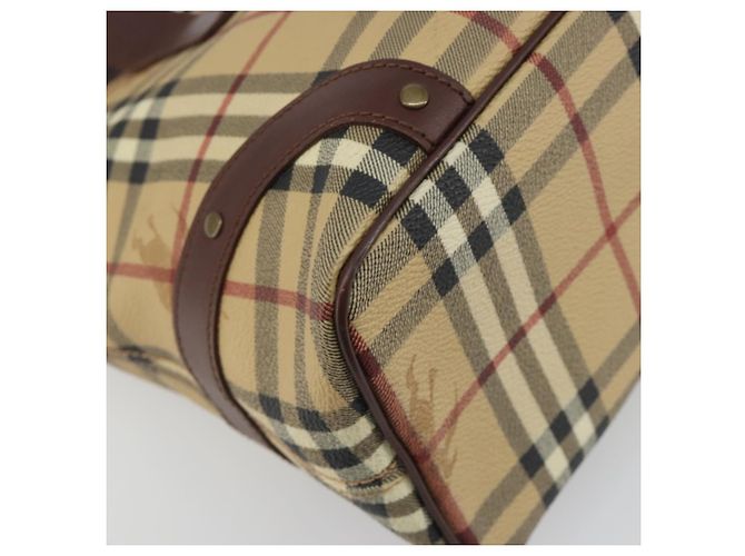 Borsa Tote BURBERRY Nova Check PVC Leather Beige Brown Auth 198649A Marrone - vista 16