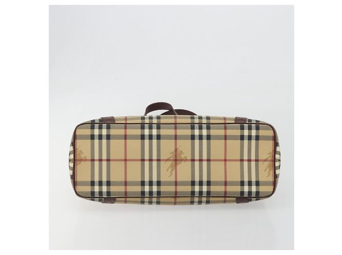 Borsa Tote BURBERRY Nova Check PVC Leather Beige Brown Auth 198649A Marrone - vista 5