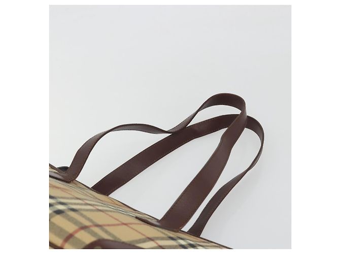 Borsa Tote BURBERRY Nova Check PVC Leather Beige Brown Auth 198649A Marrone - vista 8