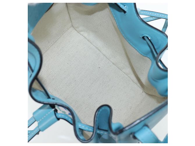 Borsa a mano LOEWE Hammock Flower in pelle Azzurro Auth 196827SAM Blu chiaro - vista 10