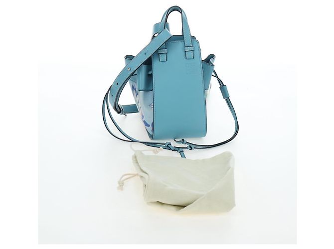 Borsa a mano LOEWE Hammock Flower in pelle Azzurro Auth 196827SAM Blu chiaro - vista 12