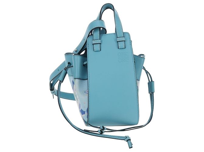 Borsa a mano LOEWE Hammock Flower in pelle Azzurro Auth 196827SAM Blu chiaro - vista 13