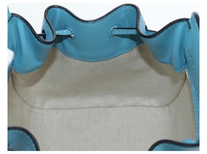 Borsa a mano LOEWE Hammock Flower in pelle Azzurro Auth 196827SAM Blu chiaro - vista 23