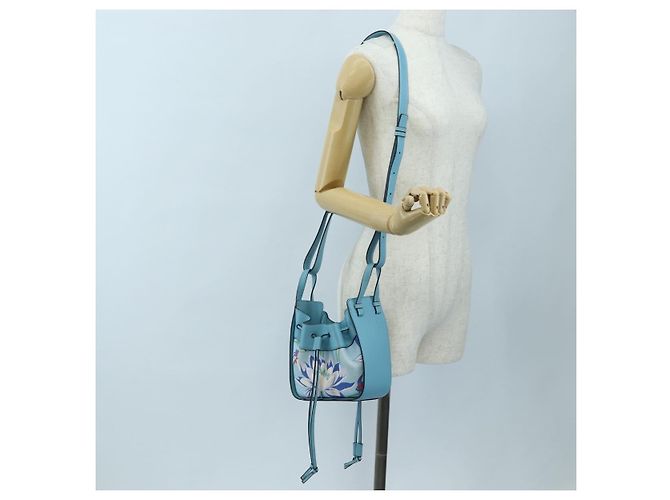 Borsa a mano LOEWE Hammock Flower in pelle Azzurro Auth 196827SAM Blu chiaro - vista 25