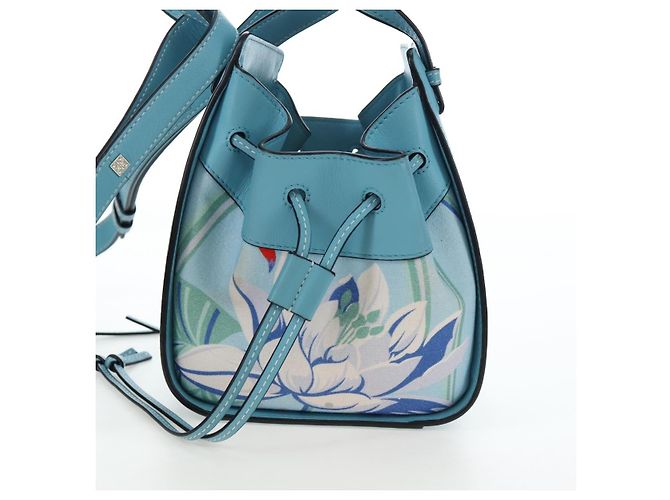 Borsa a mano LOEWE Hammock Flower in pelle Azzurro Auth 196827SAM Blu chiaro - vista 3