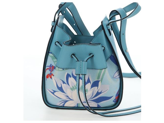 Borsa a mano LOEWE Hammock Flower in pelle Azzurro Auth 196827SAM Blu chiaro - vista 4