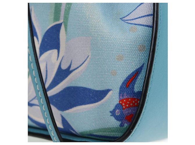 Borsa a mano LOEWE Hammock Flower in pelle Azzurro Auth 196827SAM Blu chiaro - vista 5