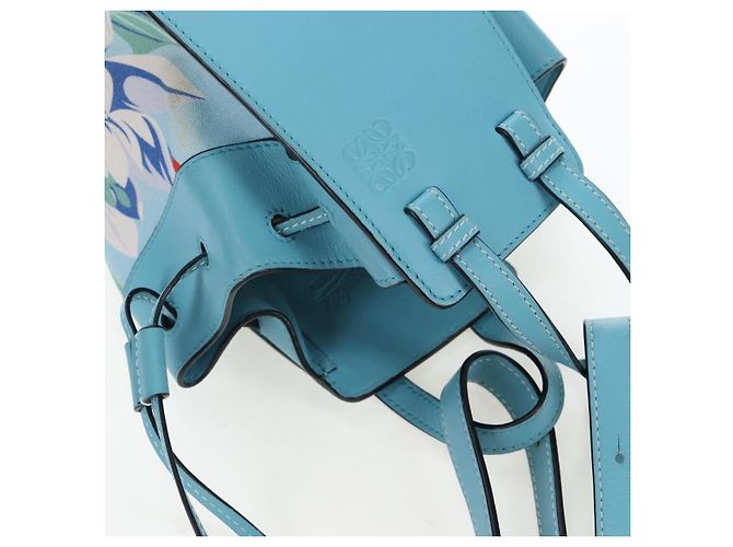 Borsa a mano LOEWE Hammock Flower in pelle Azzurro Auth 196827SAM Blu chiaro - vista 7