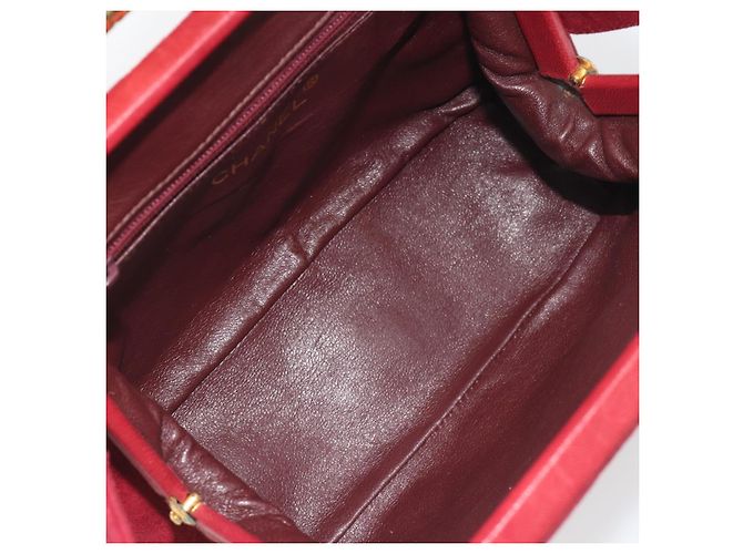 Borsa CHANEL Matelasse Suede Red Gold CC Auth 197450A Rosso D'oro - vista 10