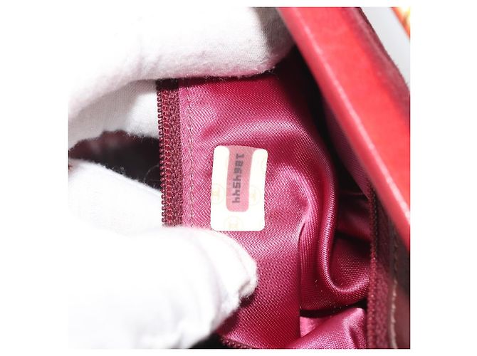 Borsa CHANEL Matelasse Suede Red Gold CC Auth 197450A Rosso D'oro - vista 12