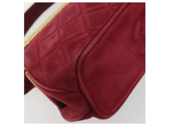 Borsa CHANEL Matelasse Suede Red Gold CC Auth 197450A Rosso D'oro - vista 14