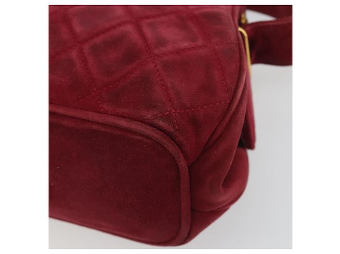 Borsa CHANEL Matelasse Suede Red Gold CC Auth 197450A Rosso D'oro - vista 15