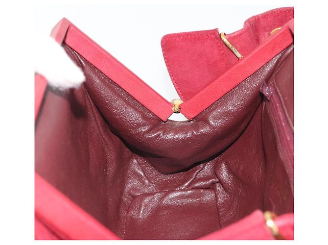 Borsa CHANEL Matelasse Suede Red Gold CC Auth 197450A Rosso D'oro - vista 19