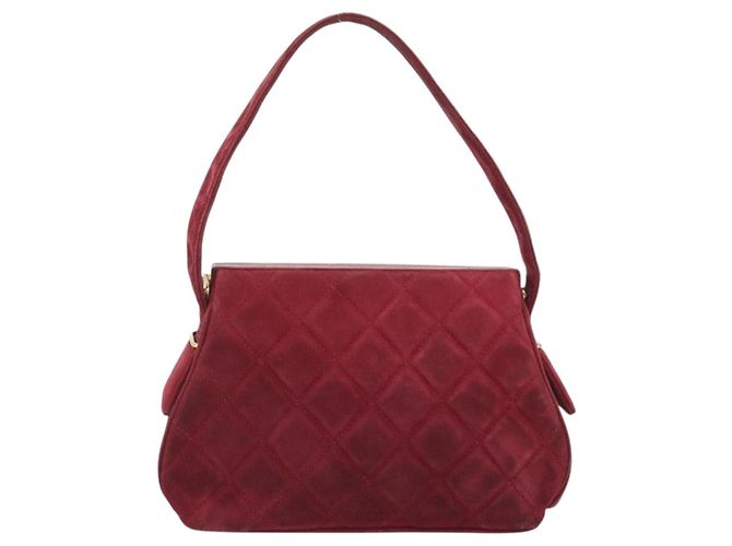 Borsa CHANEL Matelasse Suede Red Gold CC Auth 197450A Rosso D'oro - vista 2