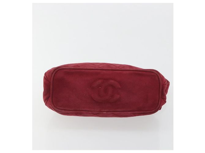 Borsa CHANEL Matelasse Suede Red Gold CC Auth 197450A Rosso D'oro - vista 5