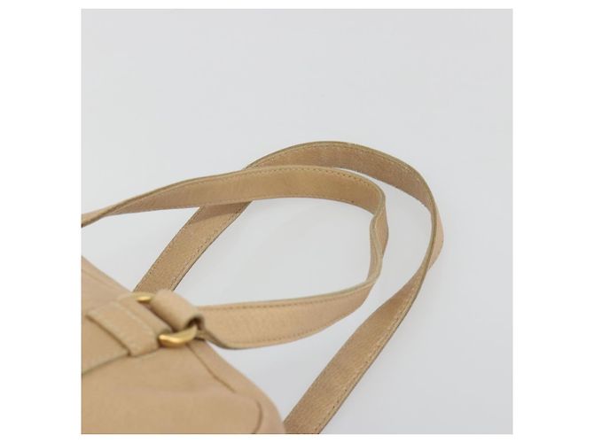 Borsa Tote PRADA Vittero Dino Leather Beige Gold Auth 194855A D'oro - vista 8