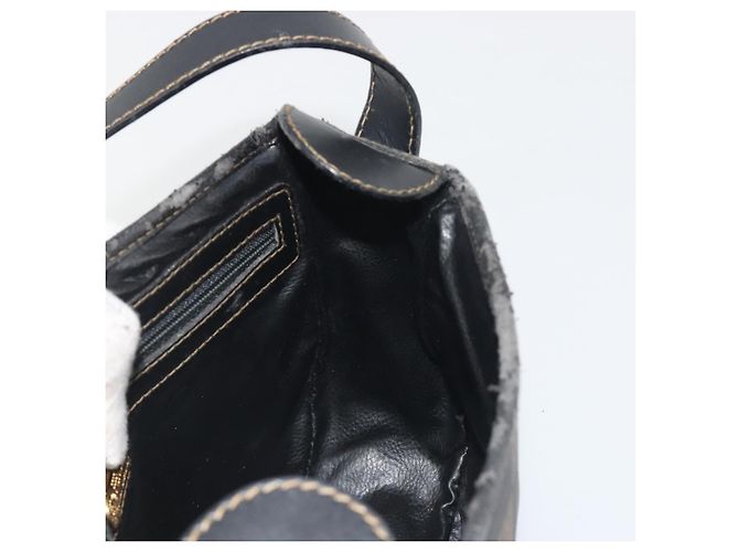 Pequin Borsa a tracolla FENDI Pecan Canvas PVC Nero Marrone Auth 196716 - vista 20